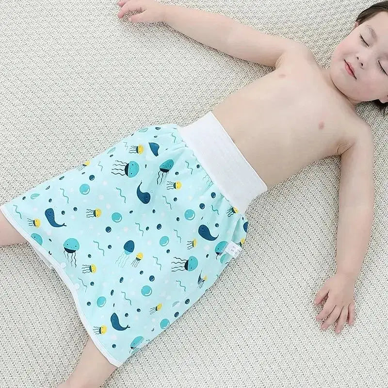 ( Pack of 3 ) Kimi Baby Diaper Skirts Waterproof and Leak-proof Diaper Training Pants Children Cotton Cloth Washable Reusable High Waist Diaper Skirt Pants