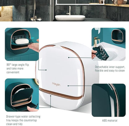 Luxury Wall Mounted Soap Holder with Drain Tray