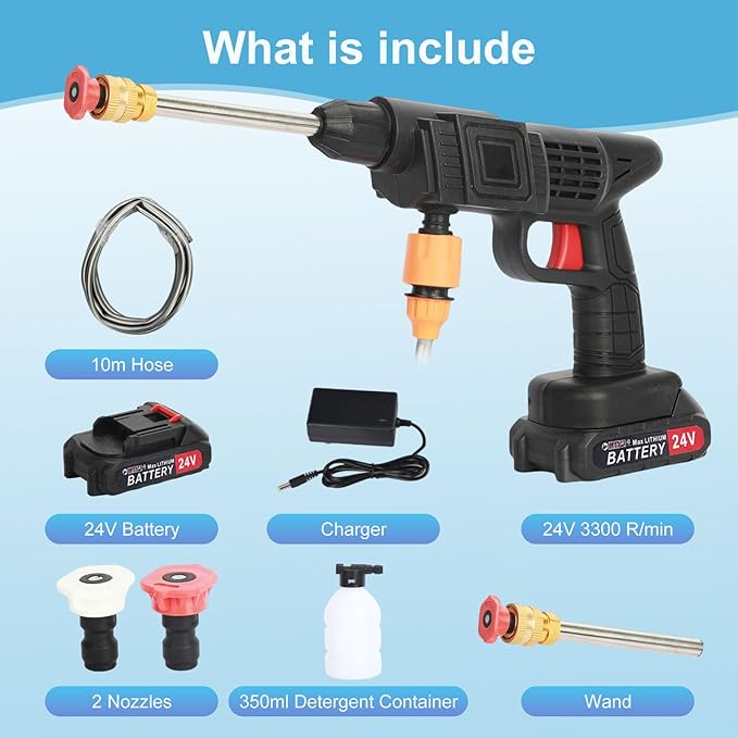 (Free Home Delivery)Rechargeable 48V Portable Car Wash Gun 💦⚡