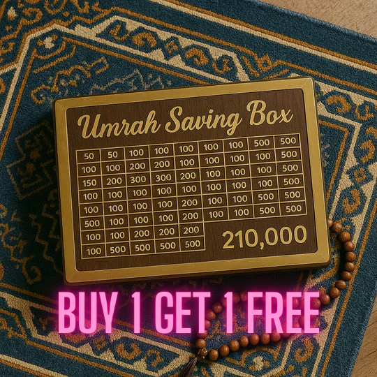 Umrah Saving Box - Wooden Islamic Money Box - BUY 1 GET 1 FREE