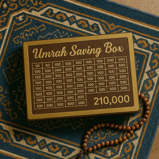 Umrah Saving Box - Wooden Islamic Money Box - BUY 1 GET 1 FREE