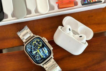 I20 Ultra Max Suit - Smartwatch & Airpods Combo with 7 Straps