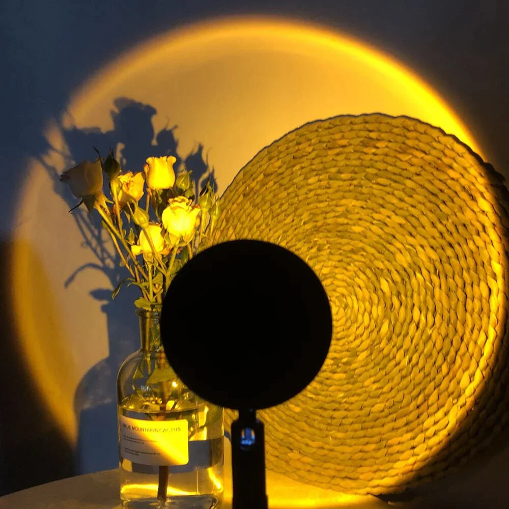 Sunset Lamp Rainbow Projection Lamp USB Charging LED Lighting Sun Never Sets Light Rainbow