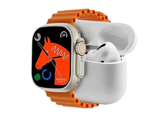 I20 Ultra Max Suit - Smartwatch & Airpods Combo with 7 Straps