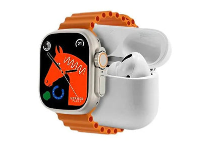 I20 Ultra Max Suit - Smartwatch & Airpods Combo with 7 Straps
